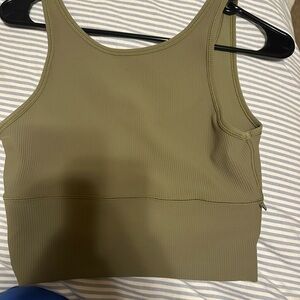 Lululemon Olive Green Ribbed Tank Top